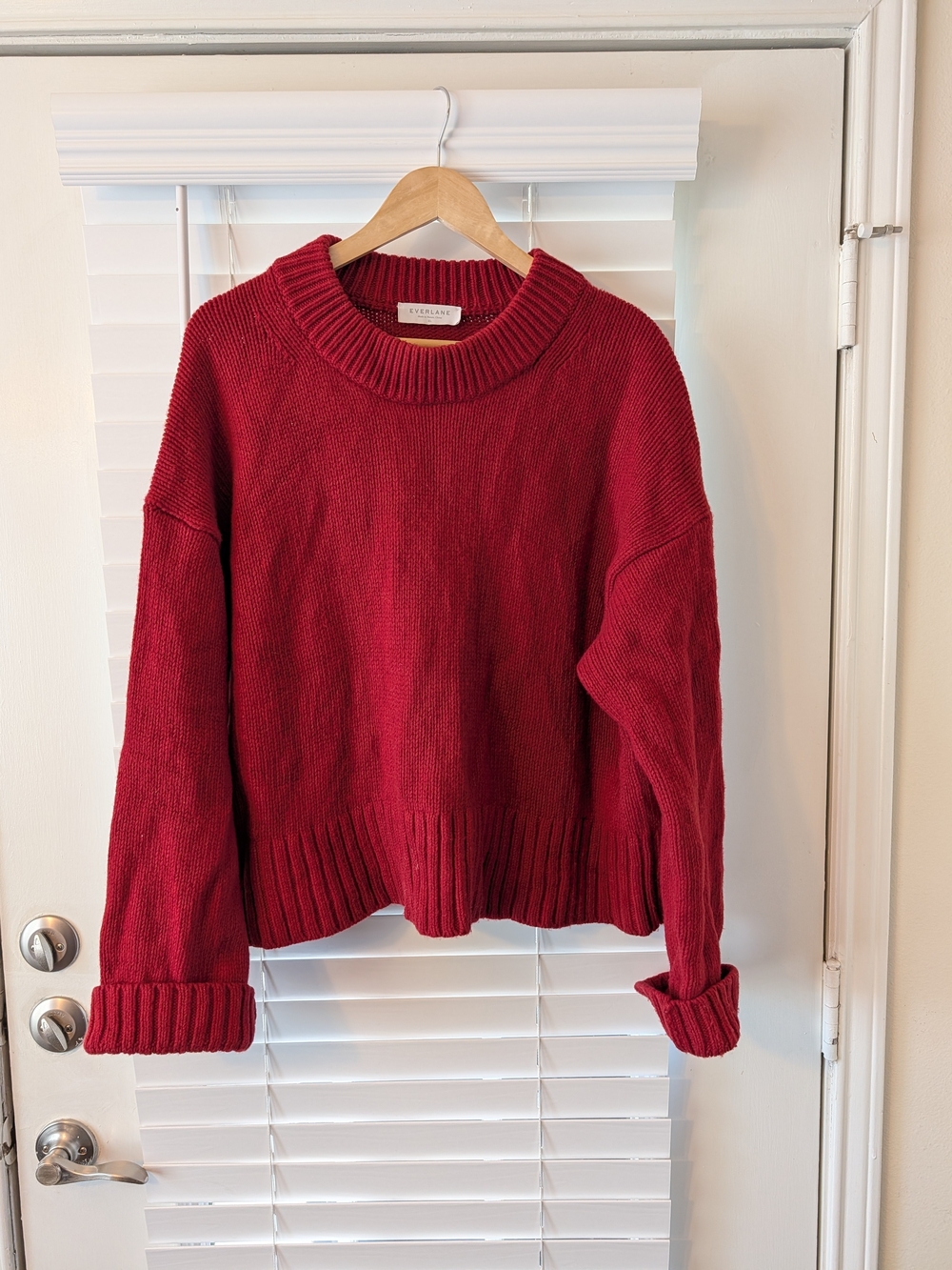Everlane Ruby Red Crewneck Knit Sweater